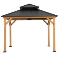 PAVILLON 330/305/330 cm  - Anthrazit, Basics, Holz/Metall (330/305/330cm) - Modante