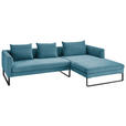 ECKSOFA  in Cord Petrol  284/178 cm  - Petrol/Schwarz, KONVENTIONELL, Textil/Metall (284/178cm) - Hom`in