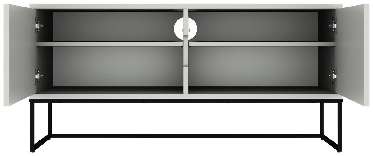 NÍZKÁ KOMODA, bílá, 118/57/43 cm - bílá/černá, Design, kov/kompozitní dřevo (118/57/43cm)
