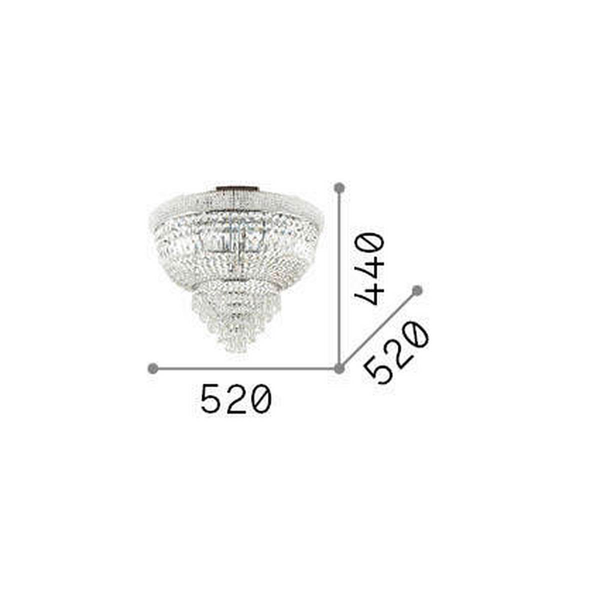 DECKENLEUCHTE Dubai Ottone 52/44 cm   - Messingfarben, KONVENTIONELL, Glas/Stein (52/44cm) - Ideal Lux