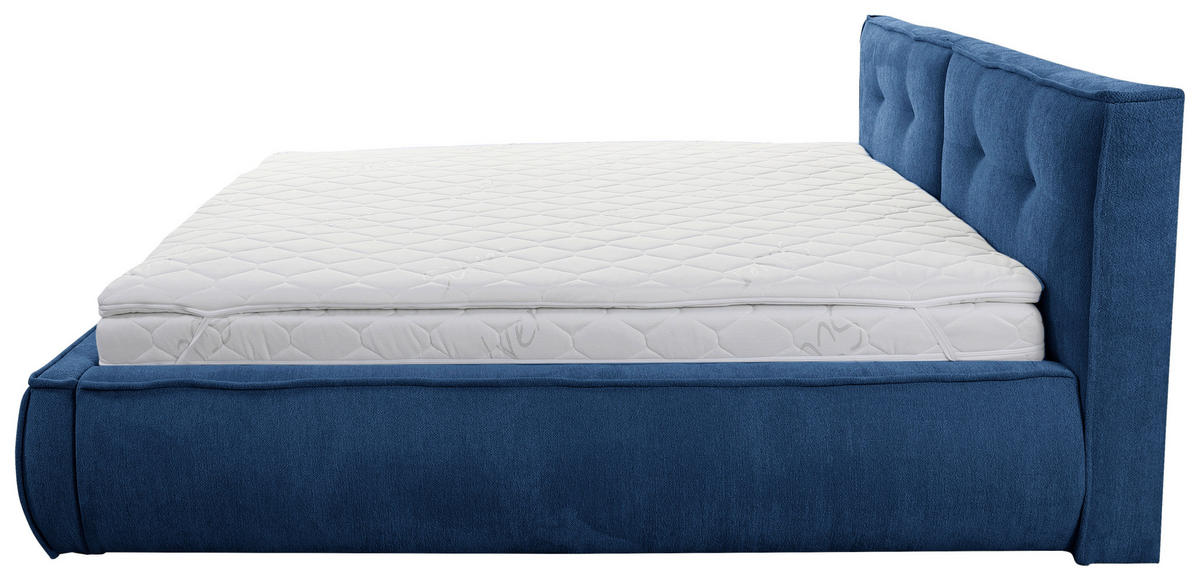 POLSTERBETT Lattenrost 180/200 cm  in Blau  - Blau/Beige, LIFESTYLE, Holz/Textil (180/200cm) - Livetastic