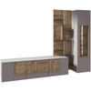 WOHNWAND  in Grau, Wildeiche 272/196/50 cm  - Wildeiche/Grau, Design, Glas/Holz (272/196/50cm) - Voglauer