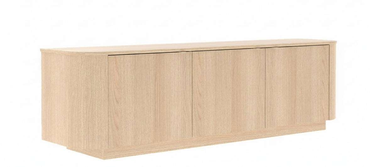 LOWBOARD  in 181/53/43 cm  - Eichefarben/Beigebraun, Design, Holzwerkstoff/Metall (181/53/43cm) - MID.YOU