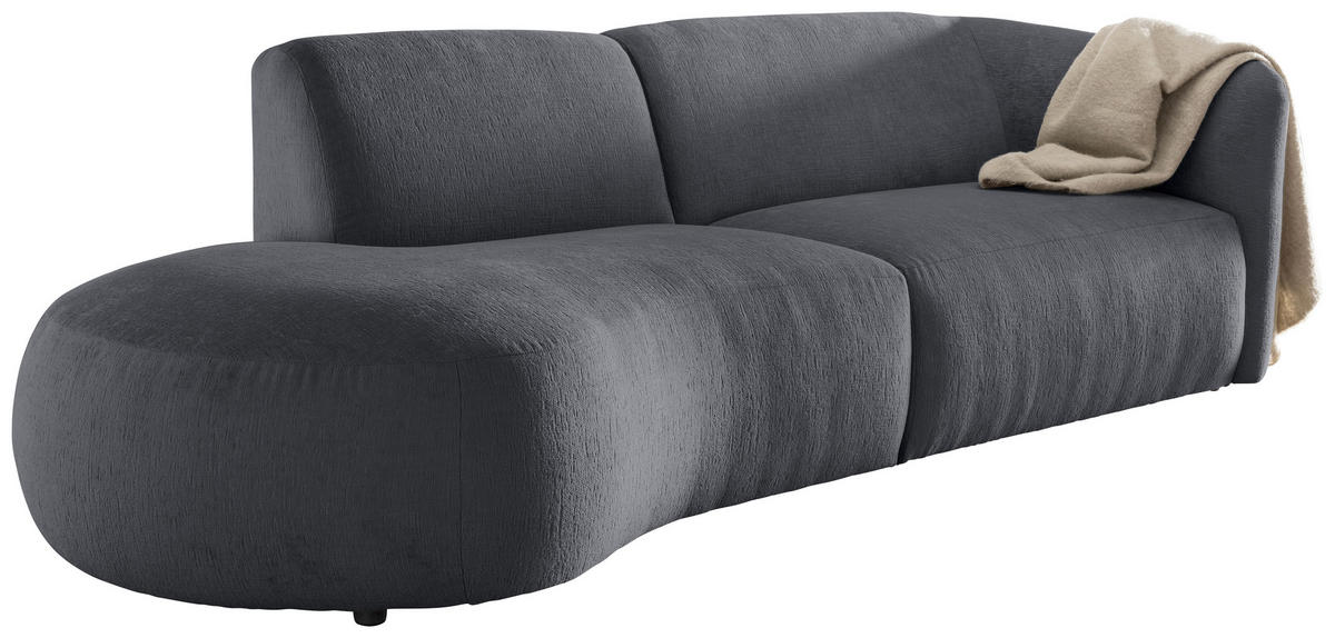 ECKSOFA Jesi Anthrazit Mikrofaser  - Anthrazit/Schwarz, MODERN, Kunststoff/Textil (107/238cm) - Livetastic