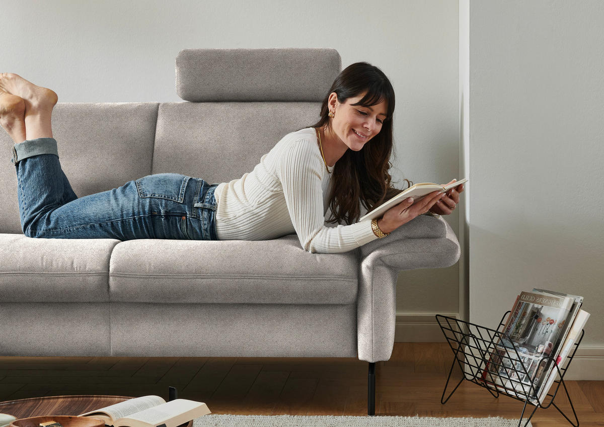 ECKSOFA in Flachgewebe Beige  - Beige/Schwarz, Konventionell, Textil/Metall (190/241cm) - Beldomo Comfort