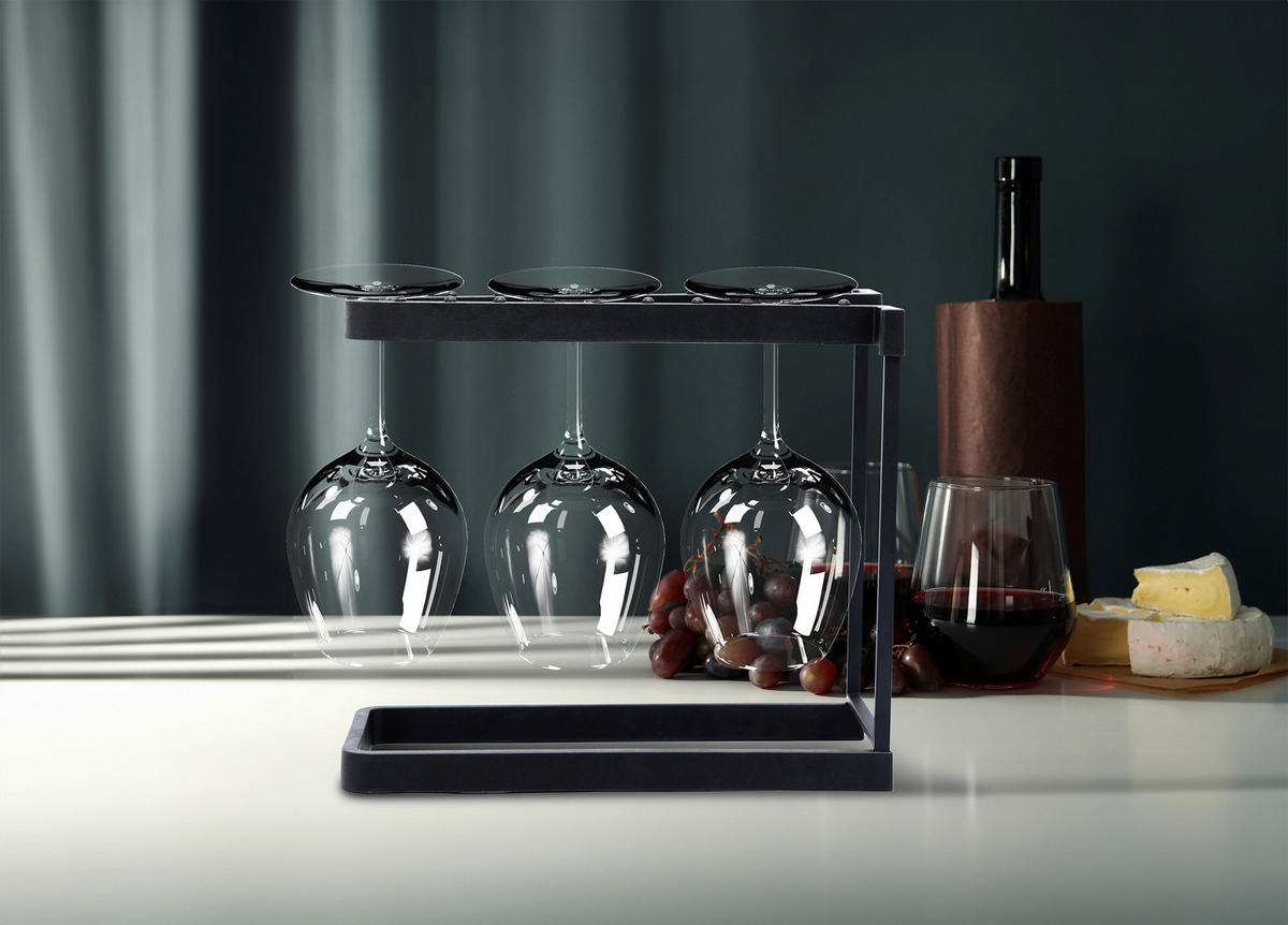 WEINGLASHALTER - Schwarz, Basics, Naturmaterialien/Metall (28/24/13cm) - HAPPY SINKS