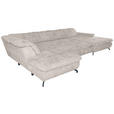 WOHNLANDSCHAFT in Struktur Creme  - Creme/Schwarz, KONVENTIONELL, Textil/Metall (253/357/188cm) - Carryhome
