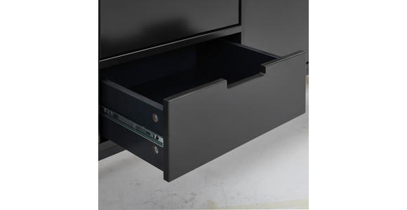 LOWBOARD in 180/58/40 cm - Schwarz/Grau, Design, Holzwerkstoff/Metall (180/58/40cm) - Novel