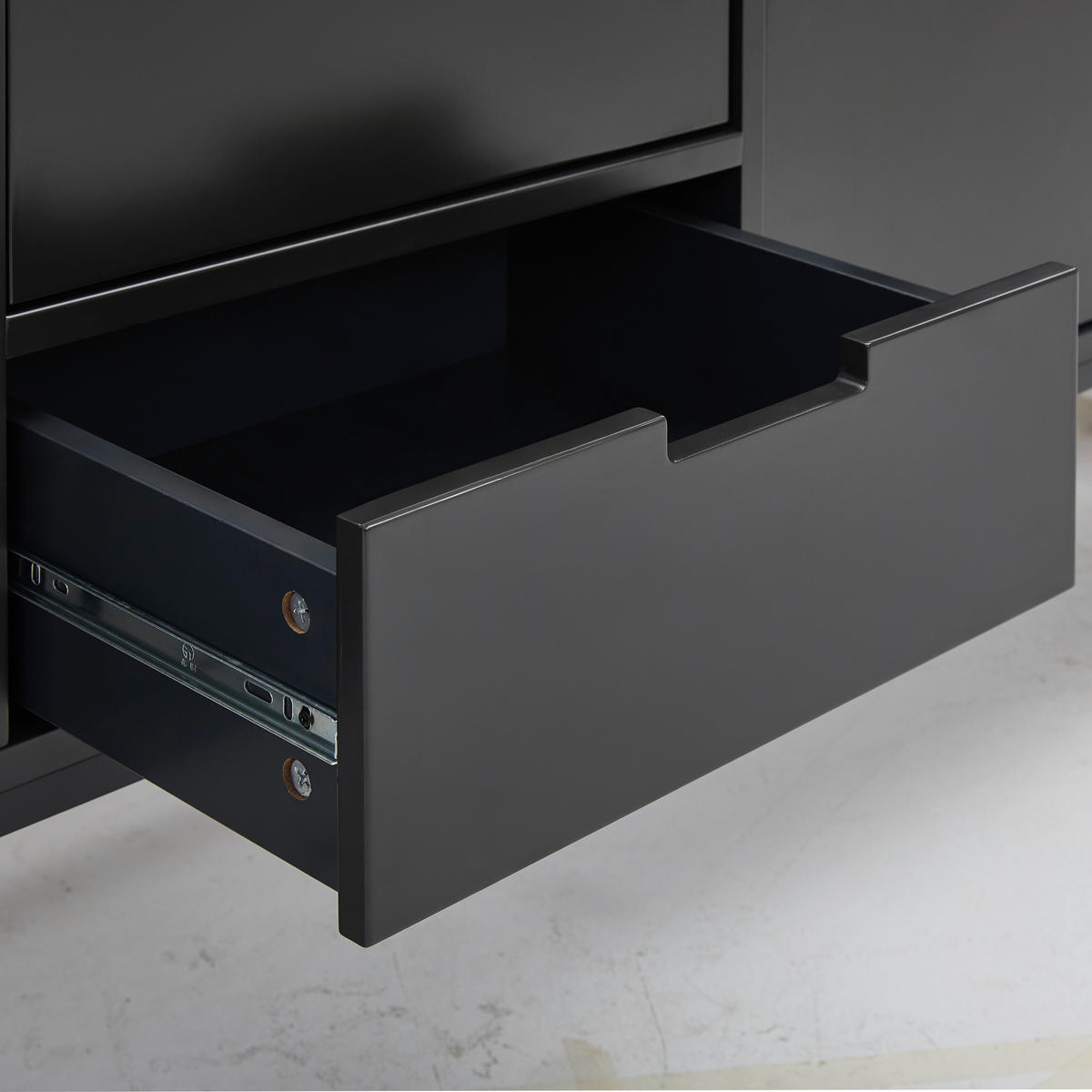LOWBOARD  in 180/58/40 cm  - Schwarz/Grau, Design, Holzwerkstoff/Metall (180/58/40cm) - Novel