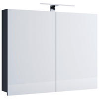 SPIEGELSCHRANK 80/59,2/12 cm  - Schwarz, Modern, Glas/Holzwerkstoff (80/59,2/12cm) - MID.YOU