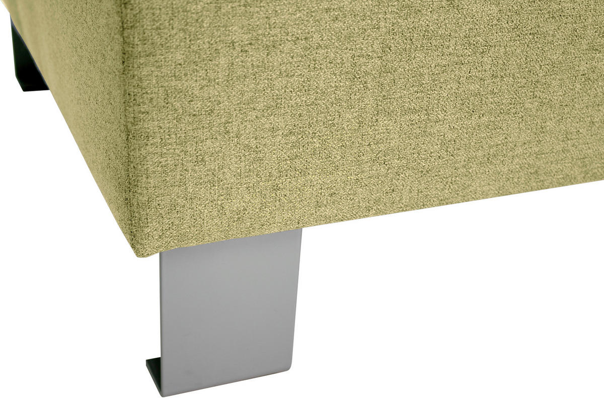 HOCKER in Textil Grün  - Silberfarben/Grün, Design, Textil/Metall (62/41/62cm) - Xora