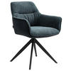 ARMLEHNSTUHL  in Eisen Webstoff  - Blau/Schwarz, Design, Textil/Metall (61.5/83.5/63cm) - Novel