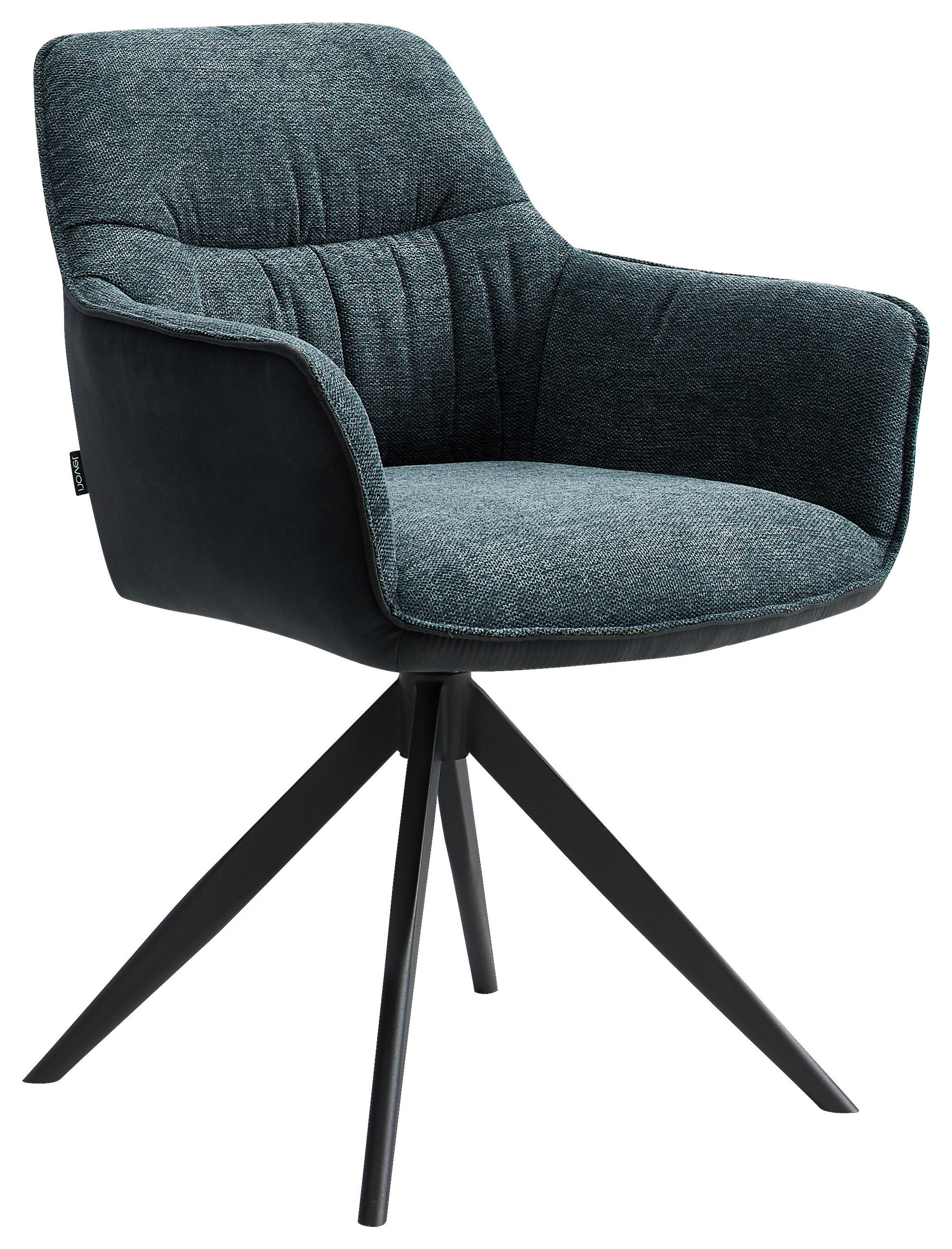 Novel STOLIČKA S PODRÚČKAMI, železo, tkaná textília, modrá, čierna