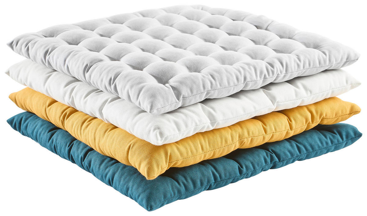 SITZKISSEN 38/38/4 cm    - Silberfarben, Basics, Textil (38/38/4cm) - Bio:Vio