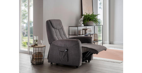 FERNSEHSESSEL in Mikrofaser Grau  - Schwarz/Grau, KONVENTIONELL, Kunststoff/Textil (83/113/92cm) - Xora