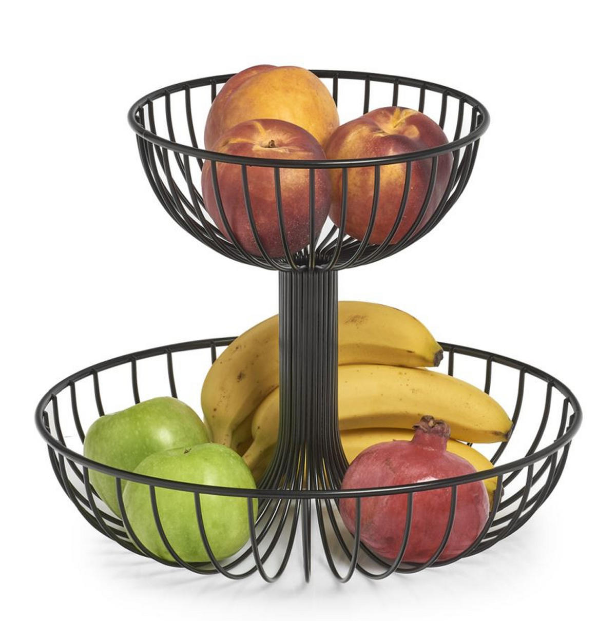 ETAGERE 2-stöckig - Schwarz, Basics, Metall (32/32/26cm) - Zeller Present