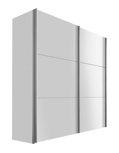 SCHWEBETÜRENSCHRANK 2-türig Weiß - Alufarben/Weiß, KONVENTIONELL, Holzwerkstoff/Metall (200/216/68cm) - Hom`in