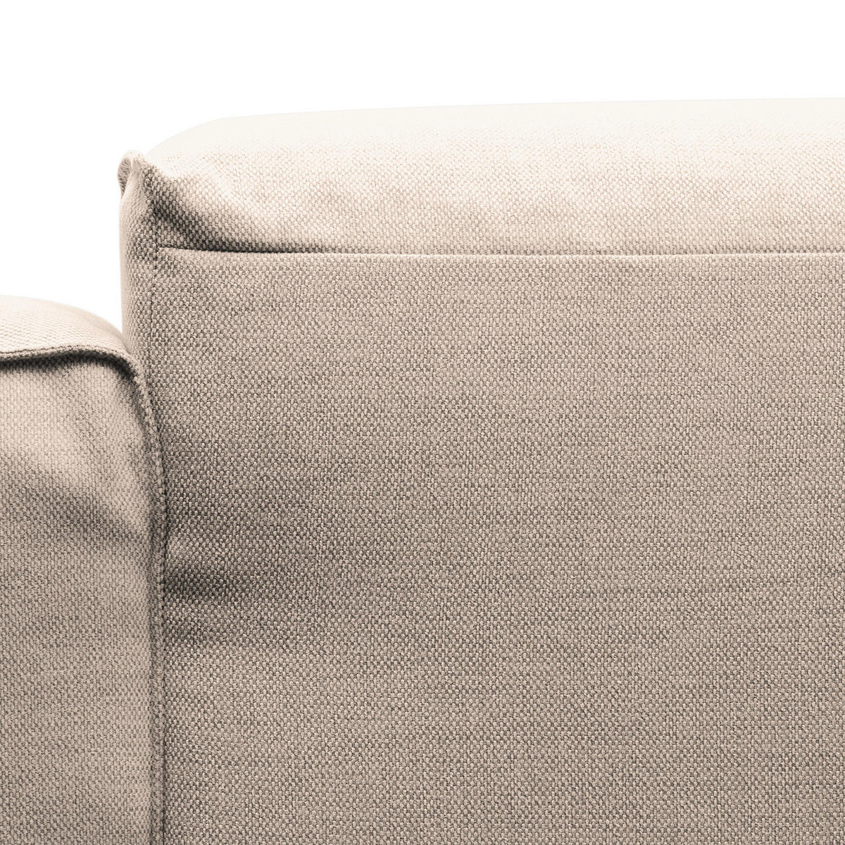 ECKSOFA Beige Webstoff  - Beige/Schwarz, Design, Kunststoff/Textil (290/171cm) - home24