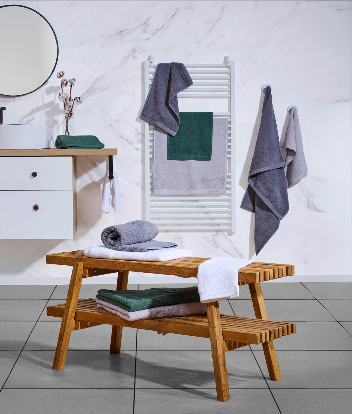 UTERÁK PRE HOSTÍ, 30/50 cm, biela - biela, Natur, textil (30/50cm) - Bio:Vio