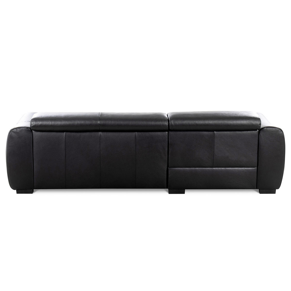 ECKSOFA AVEIRO Schwarz Echtleder Bettkasten, Kopfteilverstellung, Sitzvorzug  - Schwarz, Design, Leder/Kunststoff (177/274cm) - Livetastic