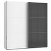 SCHWEBETÜRENSCHRANK in Grau, Weiss  - Chromfarben/Weiss, Modern, Holzwerkstoff (200/216/65cm) - MID.YOU