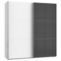 SCHWEBETÜRENSCHRANK in Grau, Weiss  - Chromfarben/Weiss, Modern, Holzwerkstoff (200/216/65cm) - MID.YOU