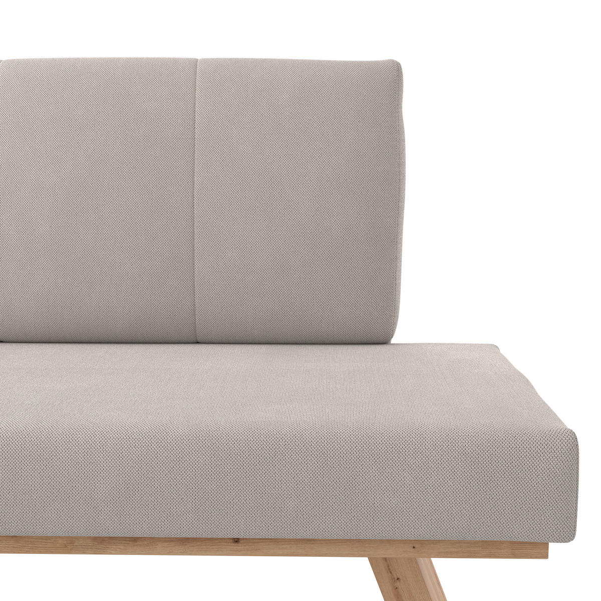 ECKBANK 150/185 cm Webstoff Weiß   - Eichefarben/Weiß, KONVENTIONELL, Textil (150/185cm) - Livetastic