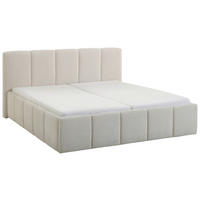 POLSTERBETT 180/200 cm  in Beige  - Beige/Schwarz, Design, Holz/Textil (180/200cm) - Xora