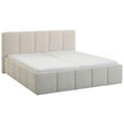 POLSTERBETT 180/200 cm  in Beige  - Beige/Schwarz, Design, Holz/Textil (180/200cm) - Xora