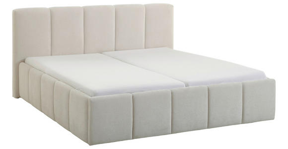 POLSTERBETT 180/200 cm in Beige - Beige/Schwarz, Design, Holz/Textil (180/200cm) - Xora