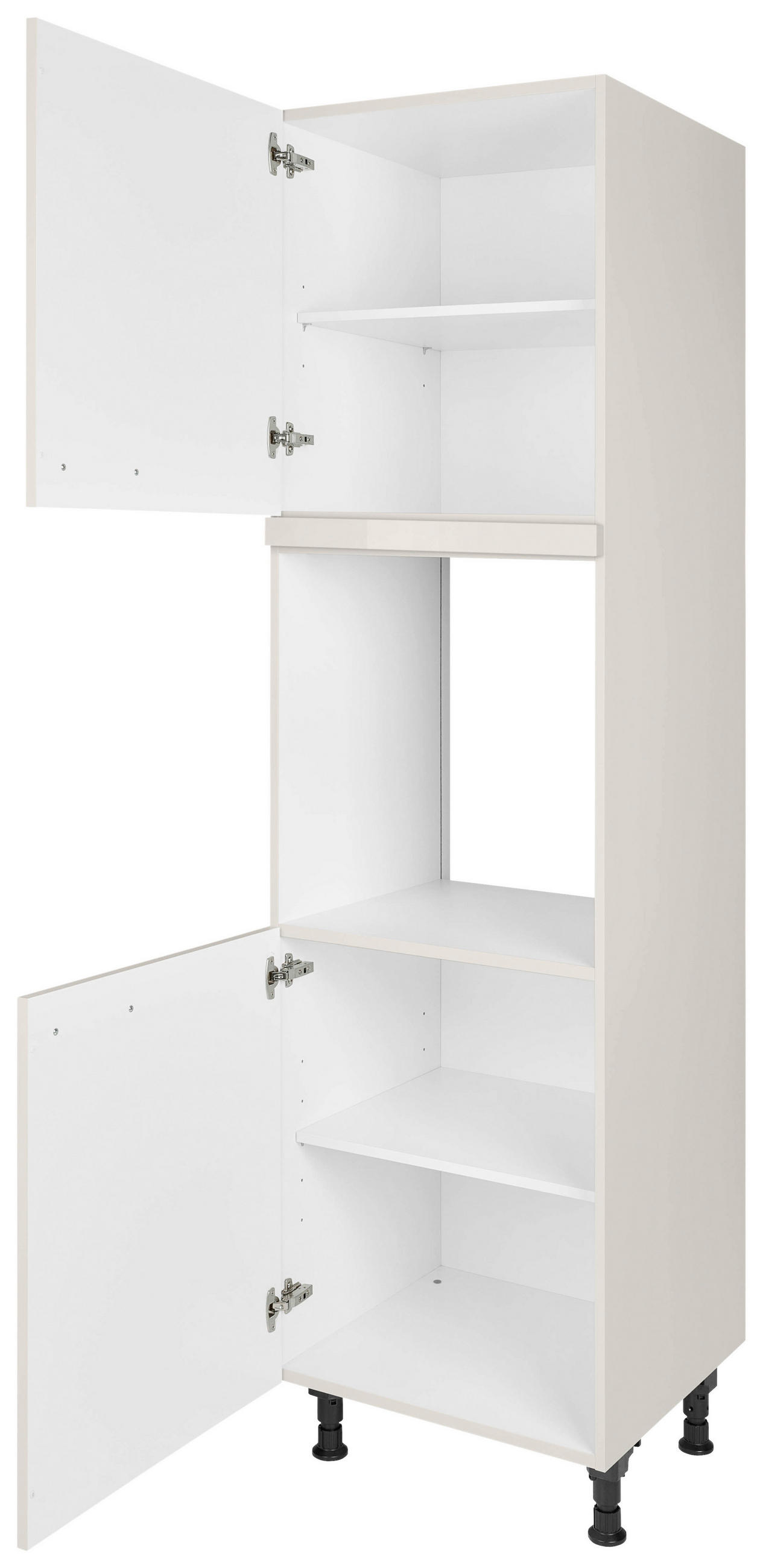 GERÄTEUMBAUSCHRANK 60/216,6/58 cm  in Hellgrau  - Edelstahlfarben/Hellgrau, MODERN, Holzwerkstoff/Metall (60/216,6/58cm) - Nobilia
