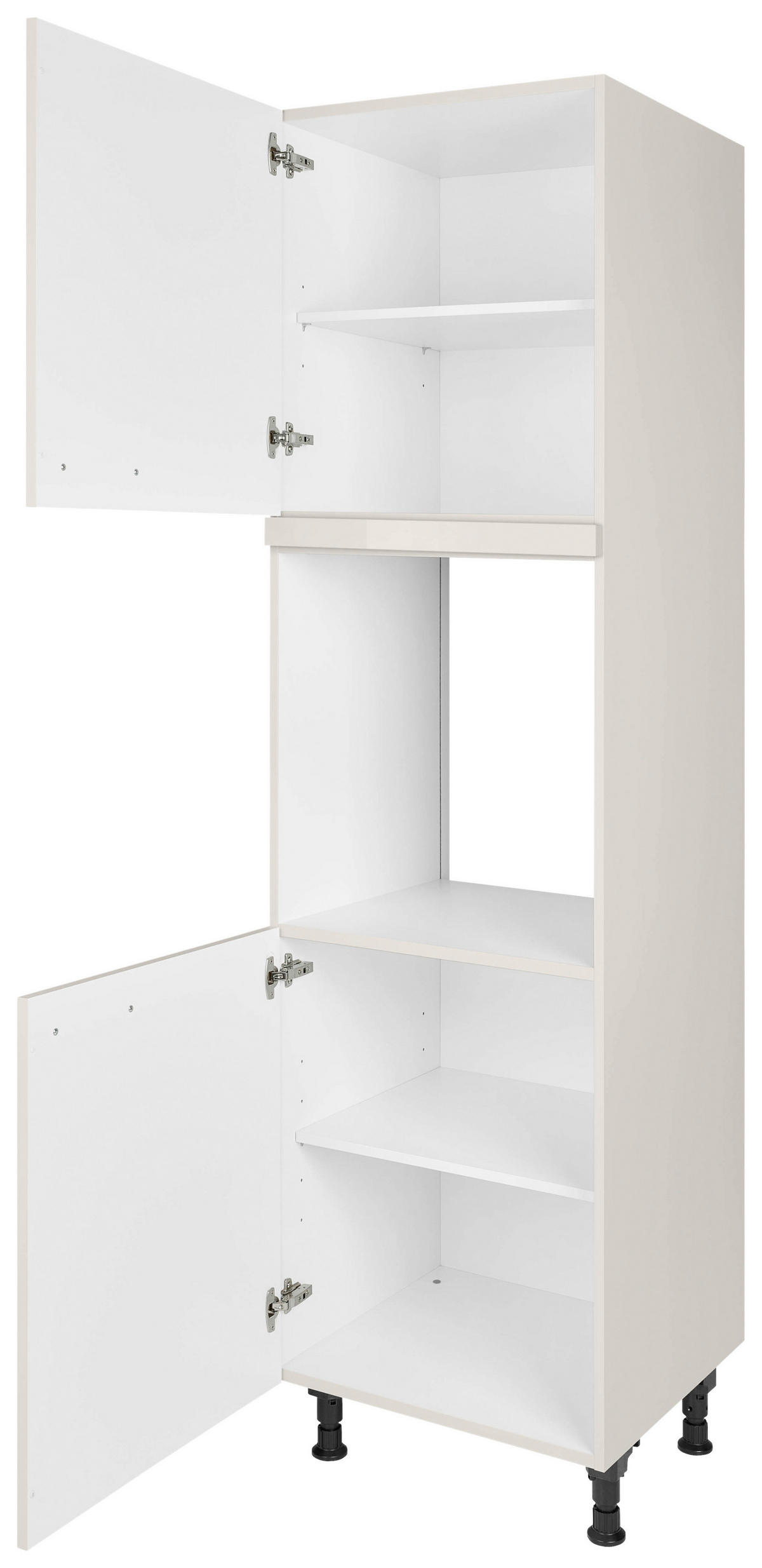 GERÄTEUMBAUSCHRANK 60/216,6/58 cm  in Hellgrau  - Edelstahlfarben/Hellgrau, MODERN, Holzwerkstoff/Metall (60/216,6/58cm) - Nobilia