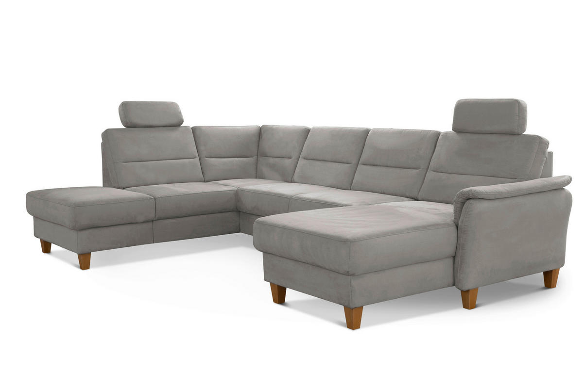 WOHNLANDSCHAFT in Mikrofaser Anthrazit  - Eichefarben/Anthrazit, Konventionell, Holz/Textil (212/308/163cm) - Sit & More