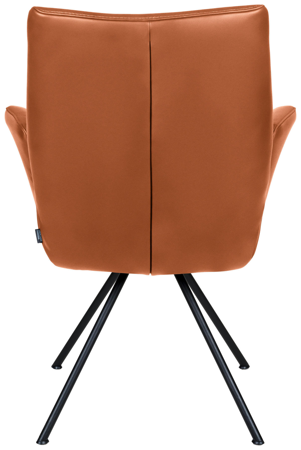 ARMLEHNSTUHL  in Stahl Echtleder pigmentiert  - Cognac/Schwarz, Design, Leder/Metall (65/91/63cm) - Dieter Knoll