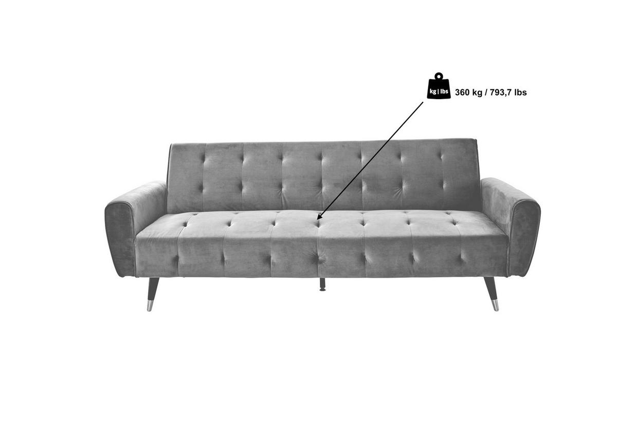 SCHLAFSOFA Cord Grau  - Goldfarben/Schwarz, MODERN, Holz/Textil (213/83/83cm) - Livetastic