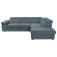 ECKSOFA Blau Flachgewebe  - Blau/Schwarz, KONVENTIONELL, Kunststoff/Textil (280/235cm) - Carryhome