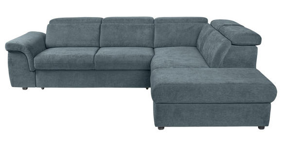 ECKSOFA Blau Flachgewebe  - Blau/Schwarz, KONVENTIONELL, Kunststoff/Textil (280/235cm) - Carryhome