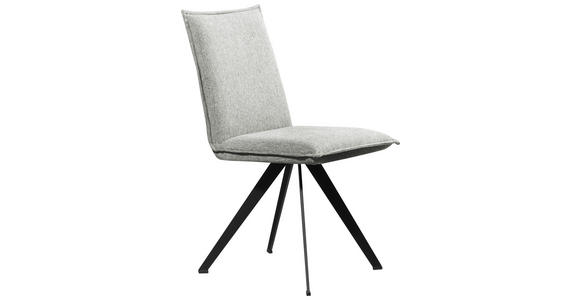 STUHL Webstoff Schwarz, Hellgrau Buche massiv - Hellgrau/Schwarz, Basics, Holz/Textil (46/91/61cm) - Carryhome