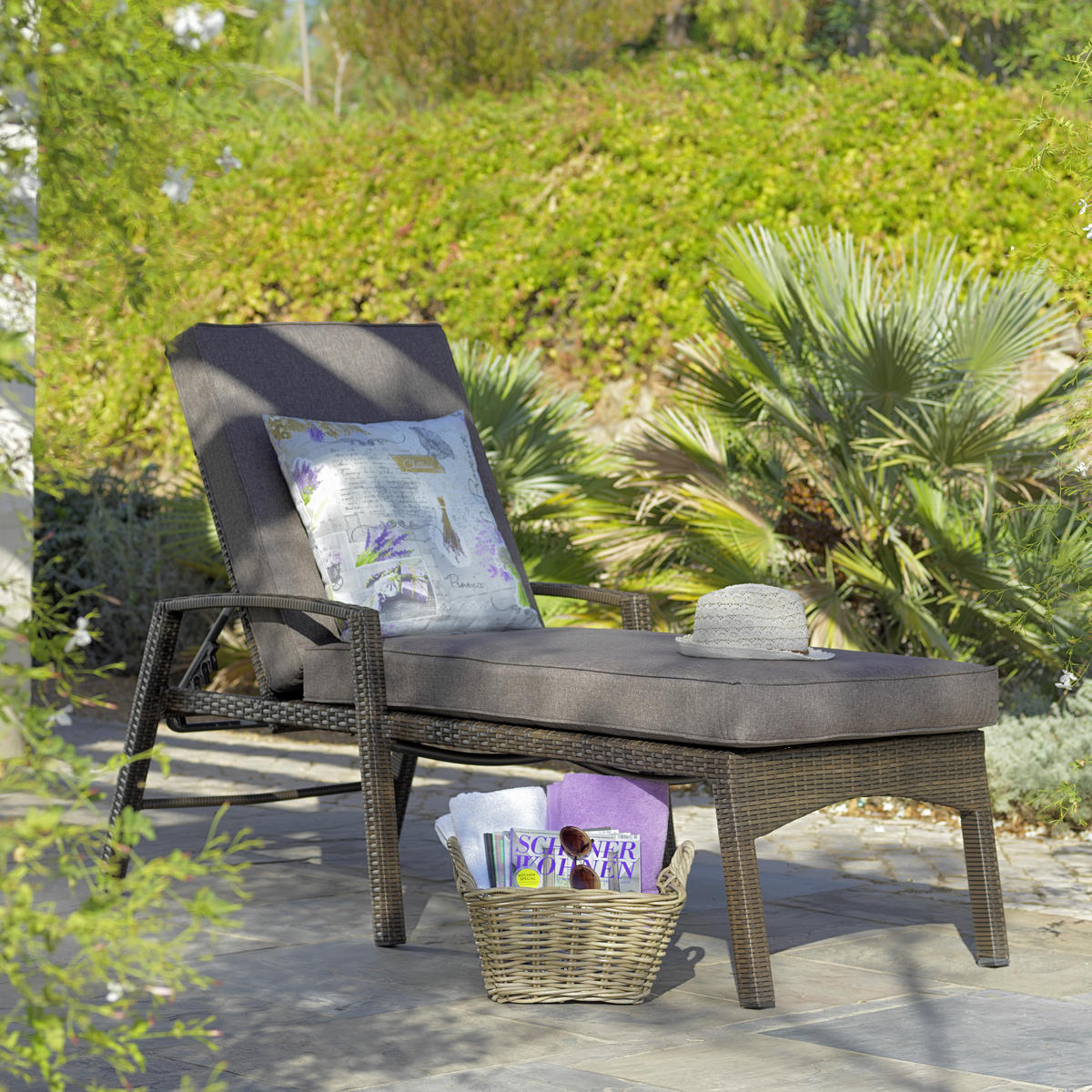 LEŽALJKA VRTNA  smeđa, taupe  metal, plastika, tekstil      - smeđa/taupe, Design, metal/tekstil (190/106/75cm) - Ambia Garden