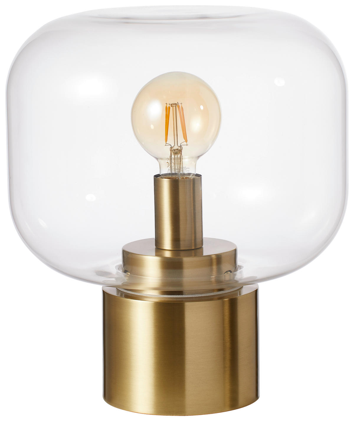 TISCHLEUCHTE 29,5/33,5 cm   - Klar/Bronzefarben, Trend, Glas/Metall (29,5/33,5cm) - Light & Living