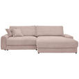 ECKSOFA in Cord Rosa  - Schwarz/Rosa, MODERN, Kunststoff/Textil (300/180cm) - Carryhome