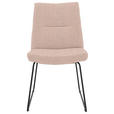 STUHL - Hellrosa/Schwarz, Design, Textil/Metall (50/90/68cm) - Valnatura