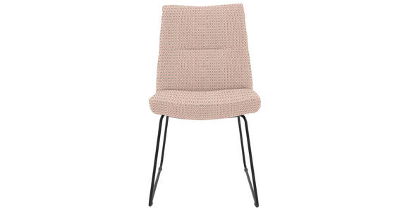 STUHL - Hellrosa/Schwarz, Design, Textil/Metall (50/90/68cm) - Valnatura