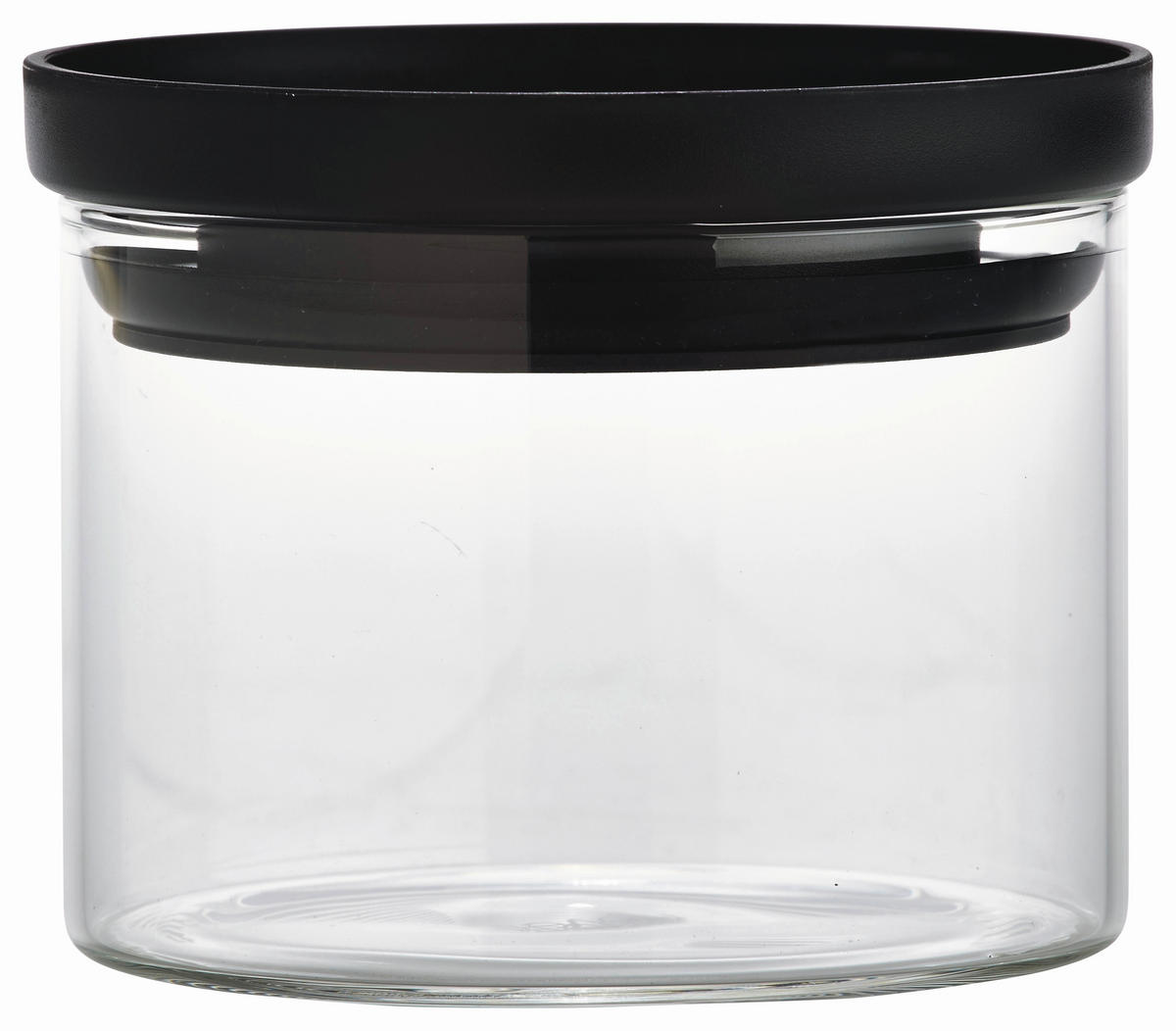 RECIPIENT DEPOZITARE ALIMENTE  0,4 L  - străveziu/negru, Basics, plastic/sticlă (9,5/7cm) - Homeware Profession.