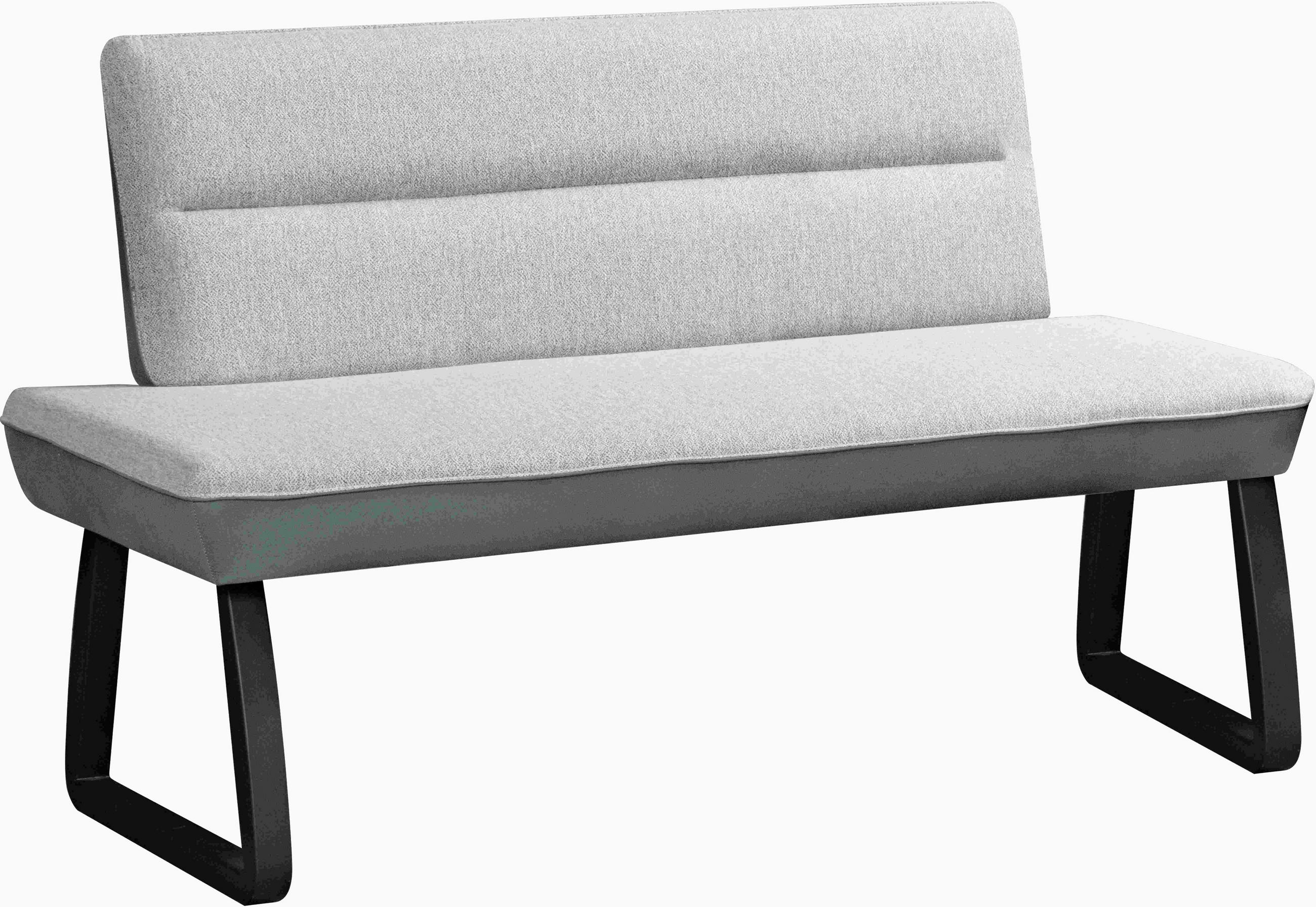 SITZBANK 150/88/60 cm Webstoff Grün, Hellgrau Buche vollmassiv  - Hellgrau/Schwarz, KONVENTIONELL, Holz/Textil (150/88/60cm) - Novel