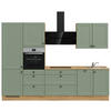 KÜCHENBLOCK 300 cm   in Eichefarben, Schilfgrün  - Schilfgrün/Eichefarben, MODERN, Holzwerkstoff/Metall (300cm) - Nobilia