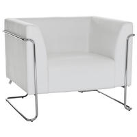 DESIGNFÅTÖLJ i textil vit  - vit/kromfärg, Modern, metall/textil (88/74/74cm) - MID.YOU