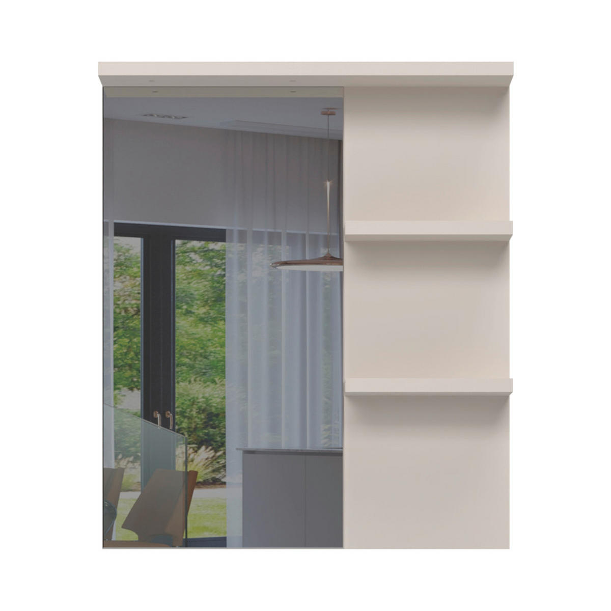 STENSKO OGLEDALO, 76/89/3 cm leseni material  - Moderno, leseni material (76/89/3cm) - Hom`in