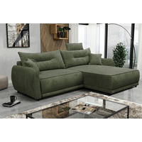 ECKSOFA in Struktur Grün  264/195 cm  - Beige/Schwarz, Design, Kunststoff/Textil (264/195cm) - MID.YOU