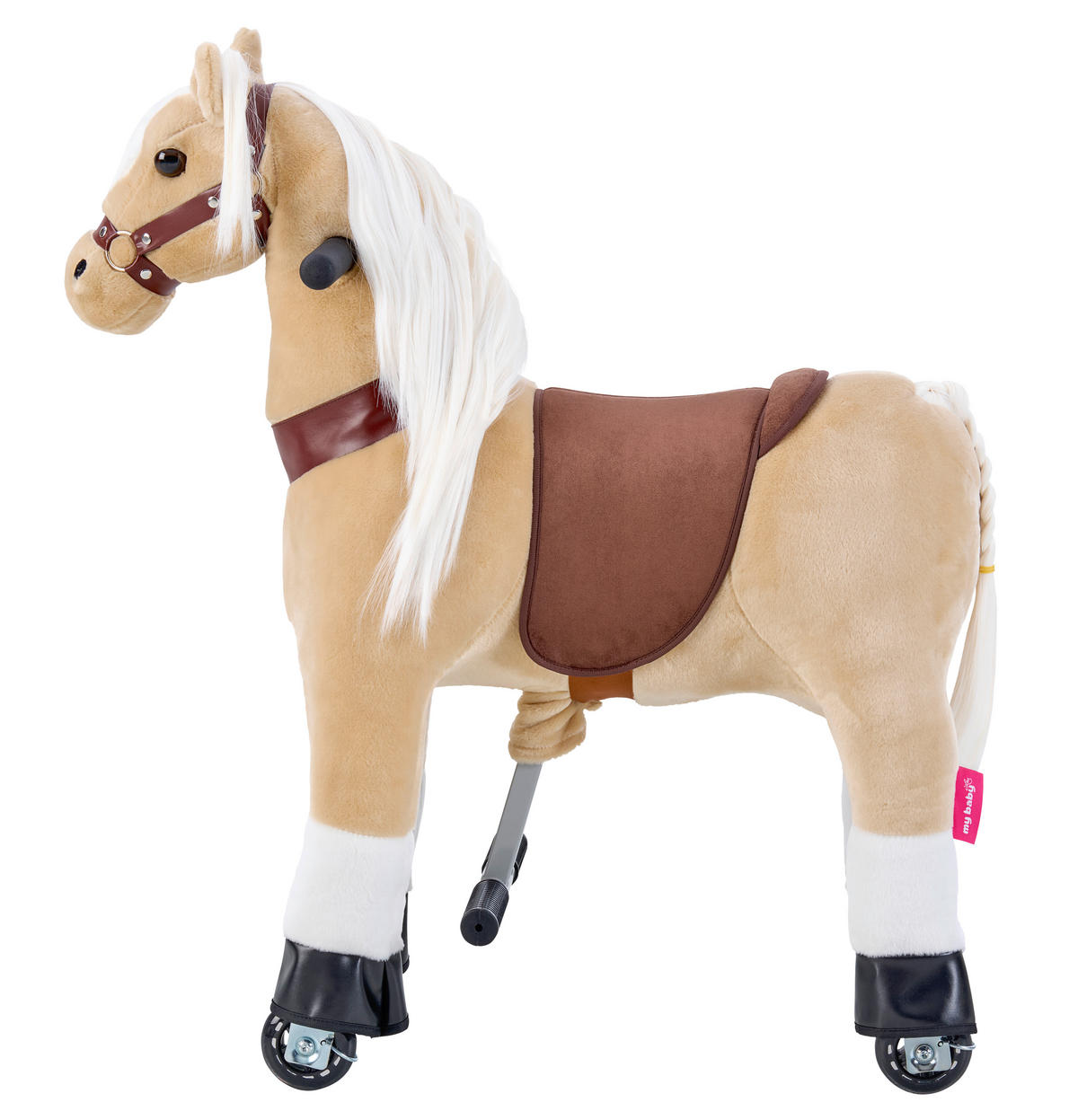 SCHAUKELPFERD - Weiss/Beigebraun, Basics, Textil/Metall (76/27/85cm) - My Baby Lou